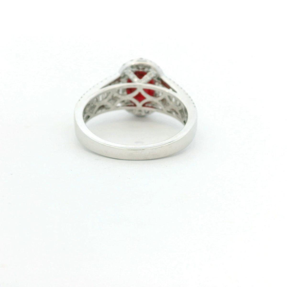 GIA 18K White Gold 2.45 Carat Mozambique Ruby & Natural Diamond Ring