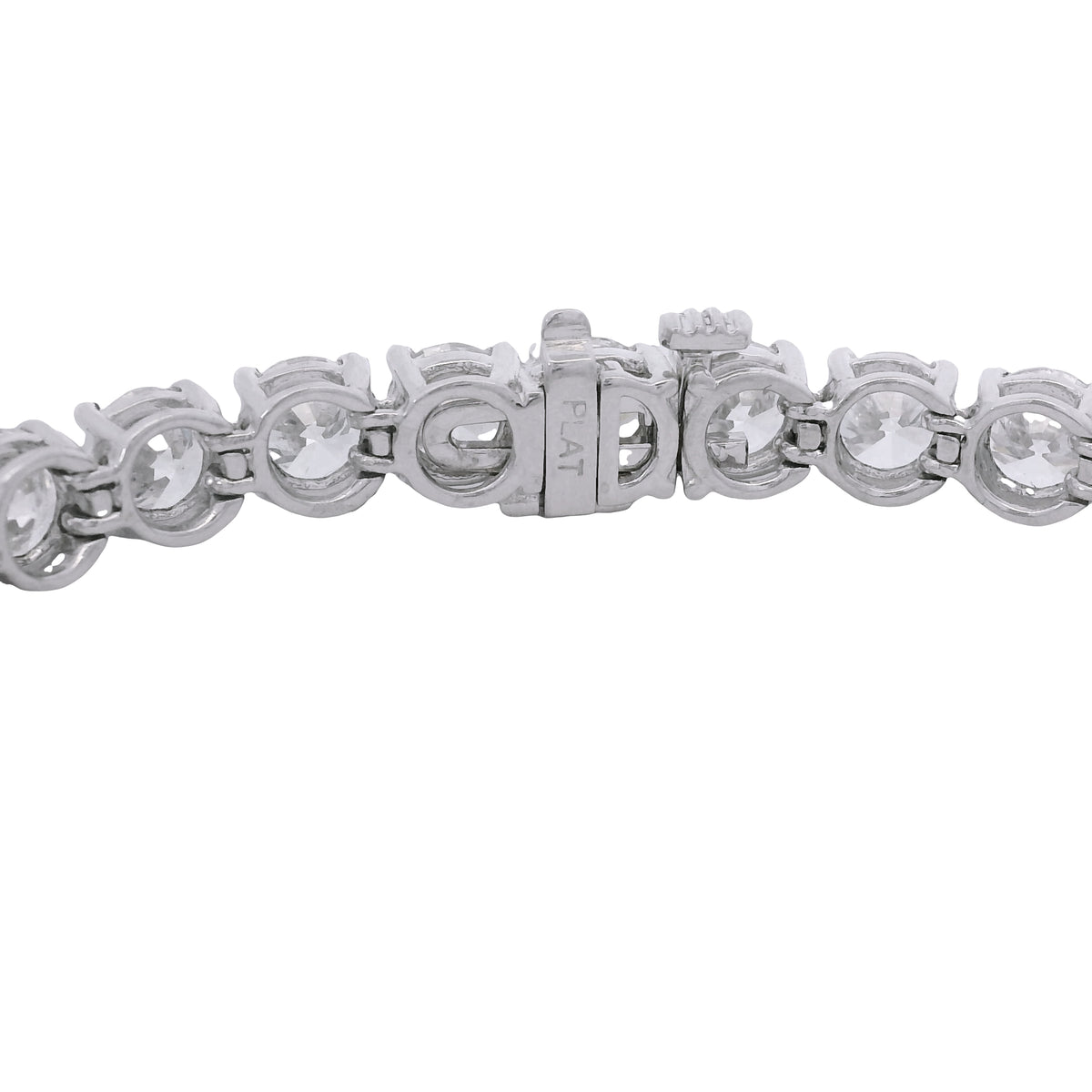 14K White Gold Natural 17.08 Carat Round Brilliant Cut Diamond Tennis Bracelet
