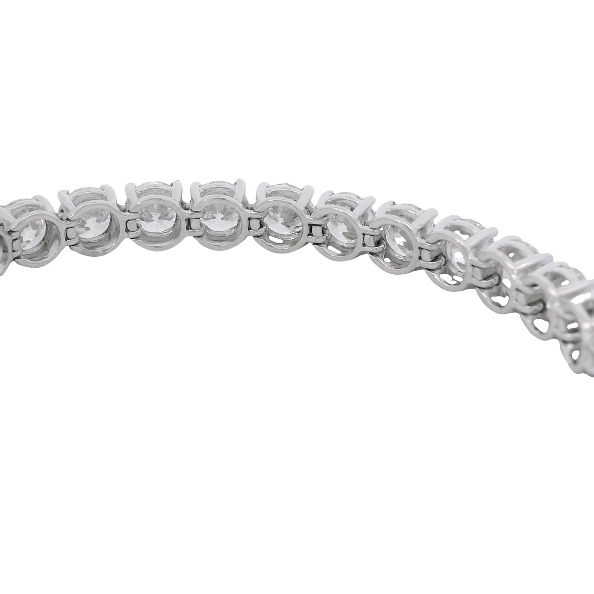 14K White Gold Natural 17.08 Carat Round Brilliant Cut Diamond Tennis Bracelet
