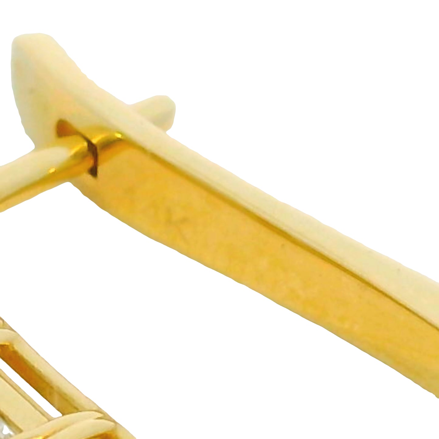 14K Yellow Gold Natural 1.72 Carat Baguette Diamond Huggie Earrings
