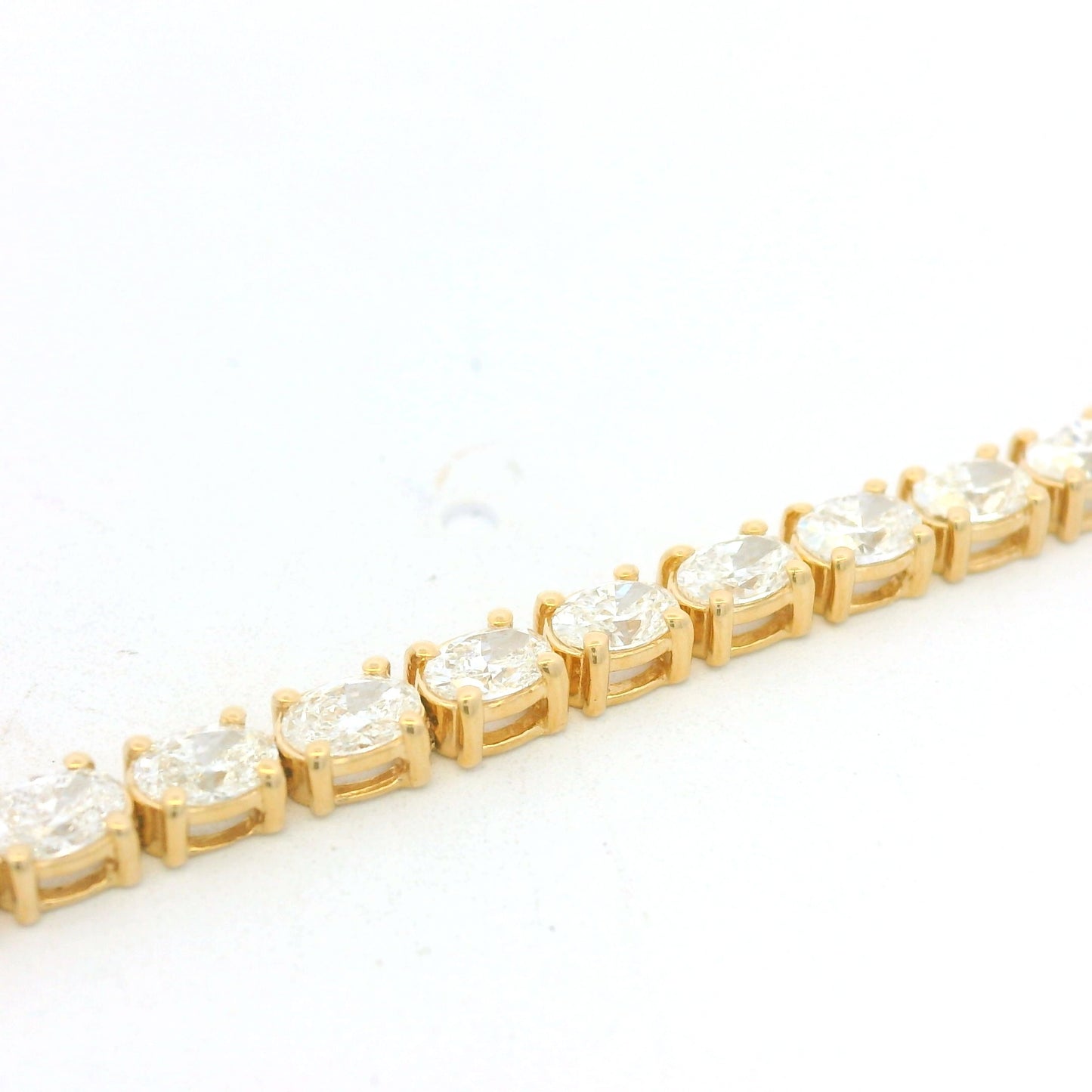 14k Yellow Gold Natural Oval Cut East-West Set Diamond Tennis Bracelet