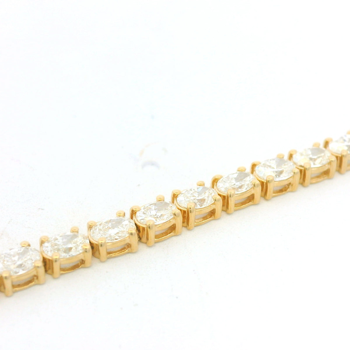 14k Yellow Gold Natural Oval Cut East-West Set Diamond Tennis Bracelet — product photo 2