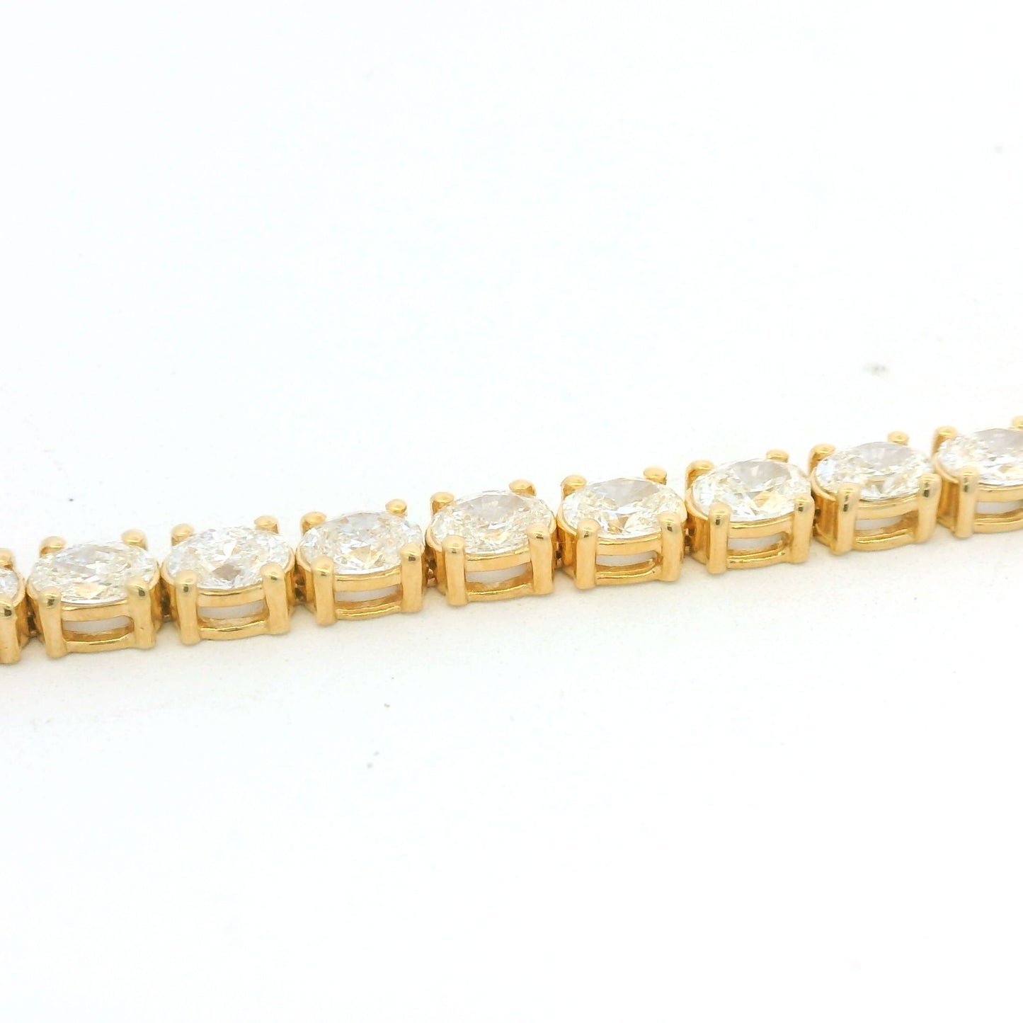 14k Yellow Gold Natural Oval Cut East-West Set Diamond Tennis Bracelet
