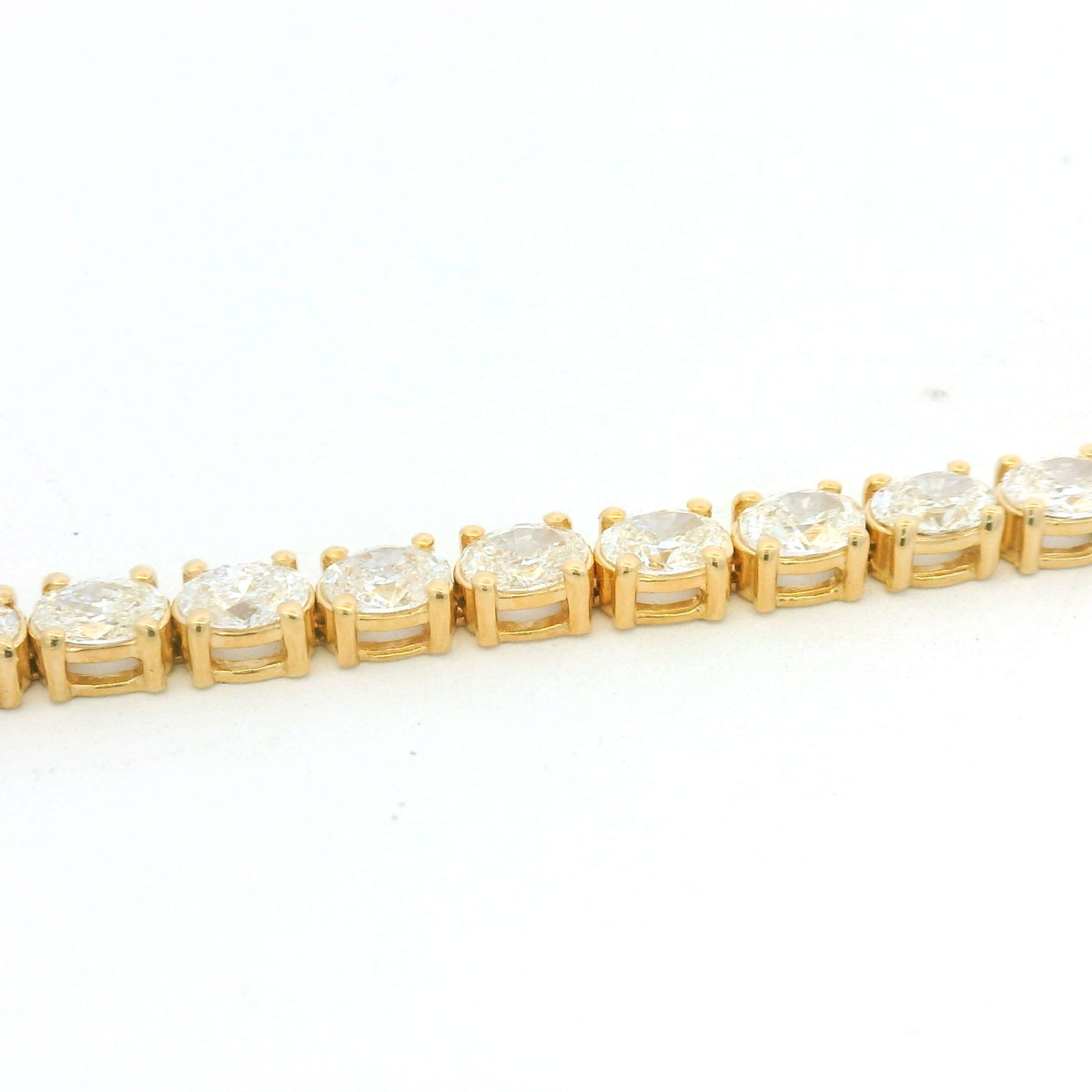 14k Yellow Gold Natural Oval Cut East-West Set Diamond Tennis Bracelet — product photo 3