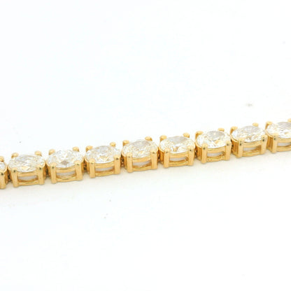 14k Yellow Gold Natural Oval Cut East-West Set Diamond Tennis Bracelet