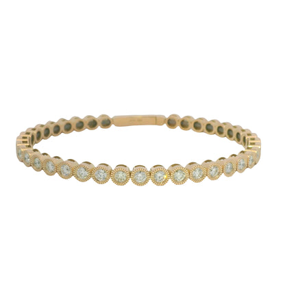 14K Rose Gold Natural diamond bezel set bangle