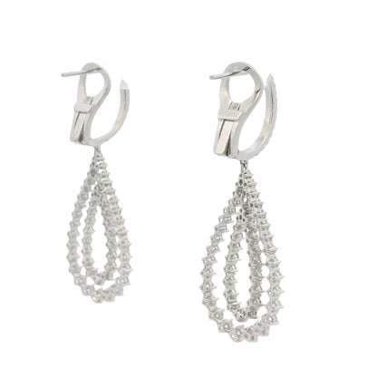 18K White Gold Natural Diamond Double Tear Drop Earrings