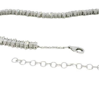18k White Gold Natural Marquise Cut Diamond Adjustable Tennis Necklace