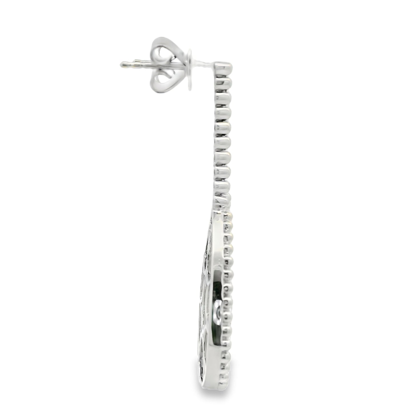 18k White Gold Natural Diamond Pave Teardrop Earrings