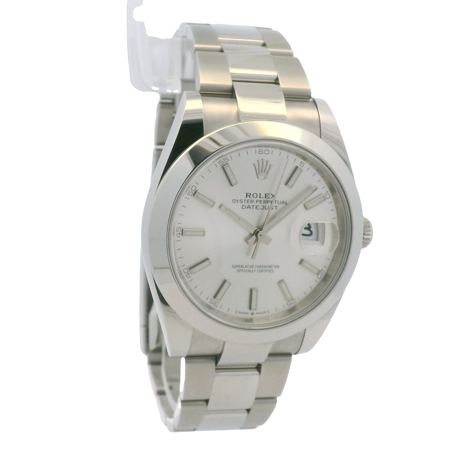 Rolex 126300 Datejust Stainless Steel Silver Stick Dial 41mm Watch