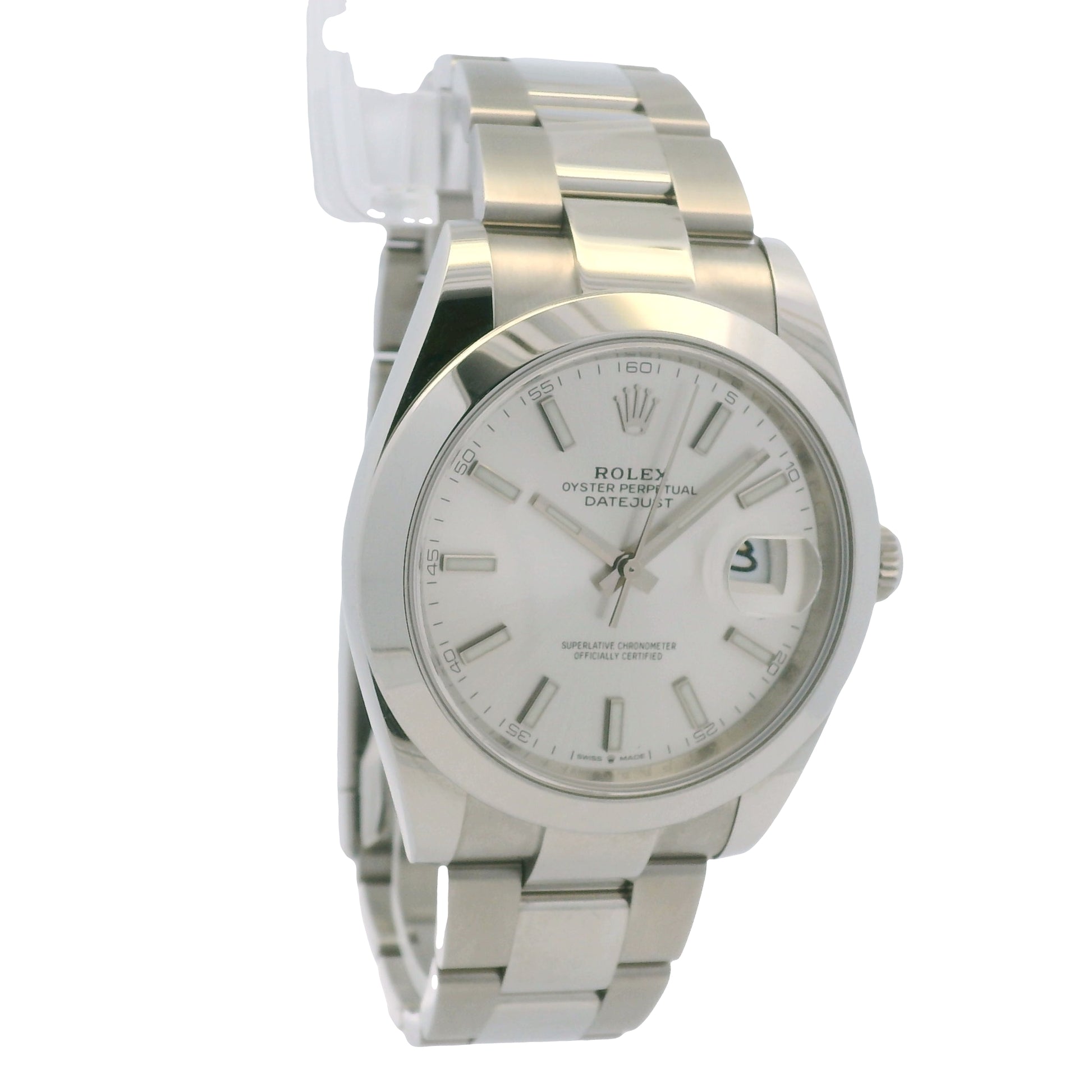 Rolex 126300 Datejust Stainless Steel Silver Stick Dial 41mm Watch