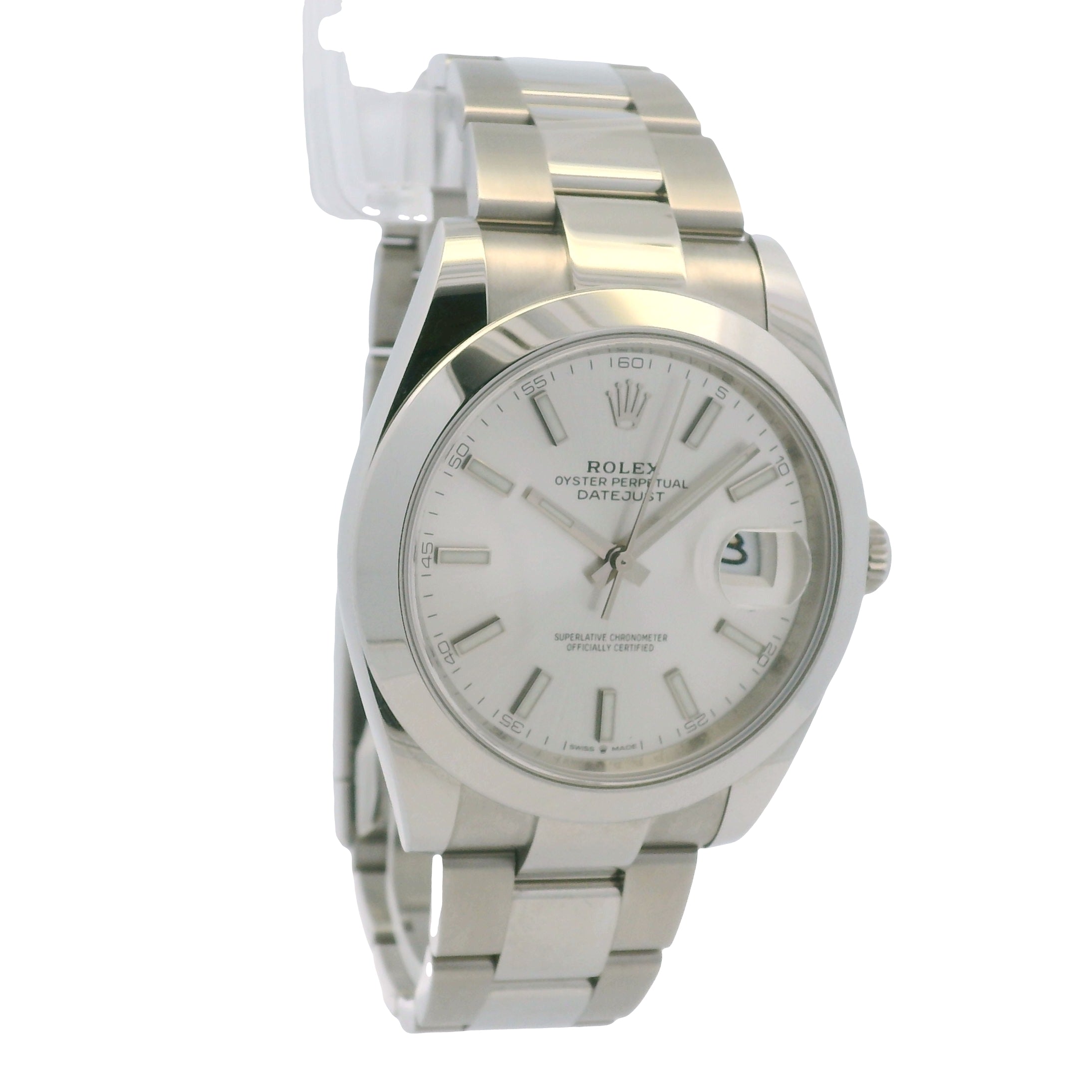 Rolex 126300 Datejust Stainless Steel Silver Stick Dial 41mm Watch