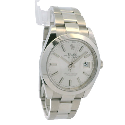 Rolex 126300 Datejust Stainless Steel Silver Stick Dial 41mm Watch