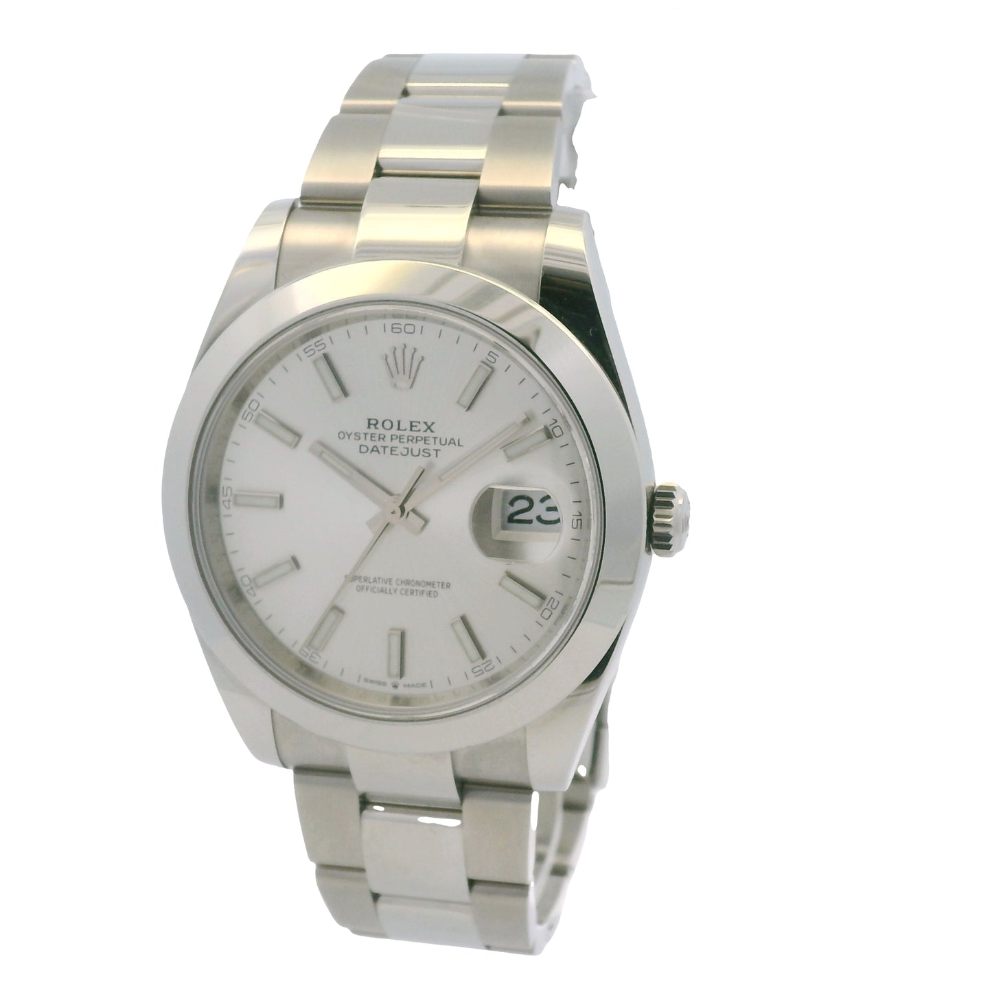 Rolex 126300 Datejust Stainless Steel Silver Stick Dial 41mm Watch