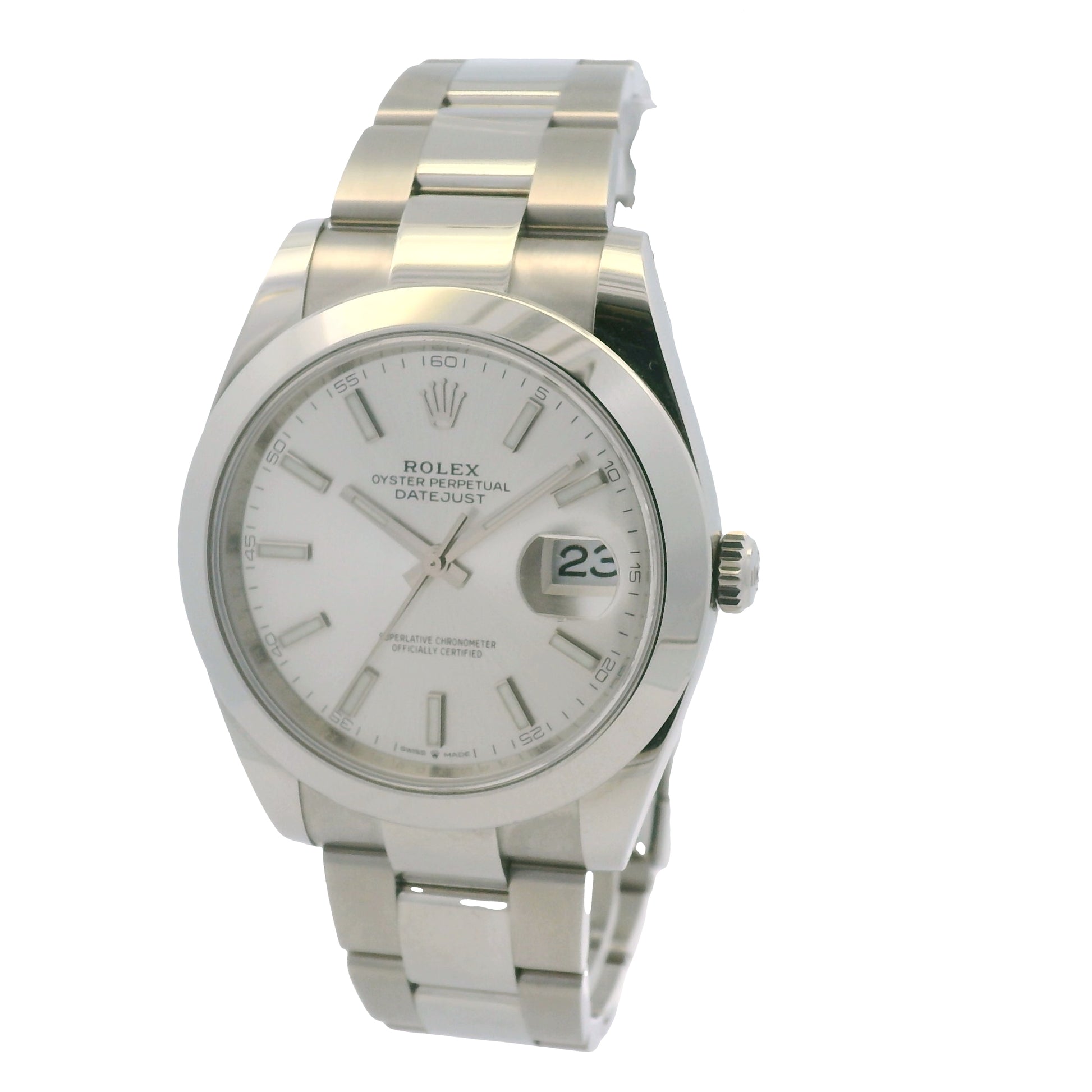 Rolex 126300 Datejust Stainless Steel Silver Stick Dial 41mm Watch