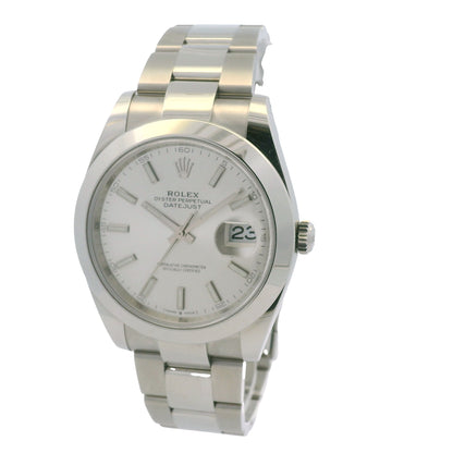 Rolex 126300 Datejust Stainless Steel Silver Stick Dial 41mm Watch