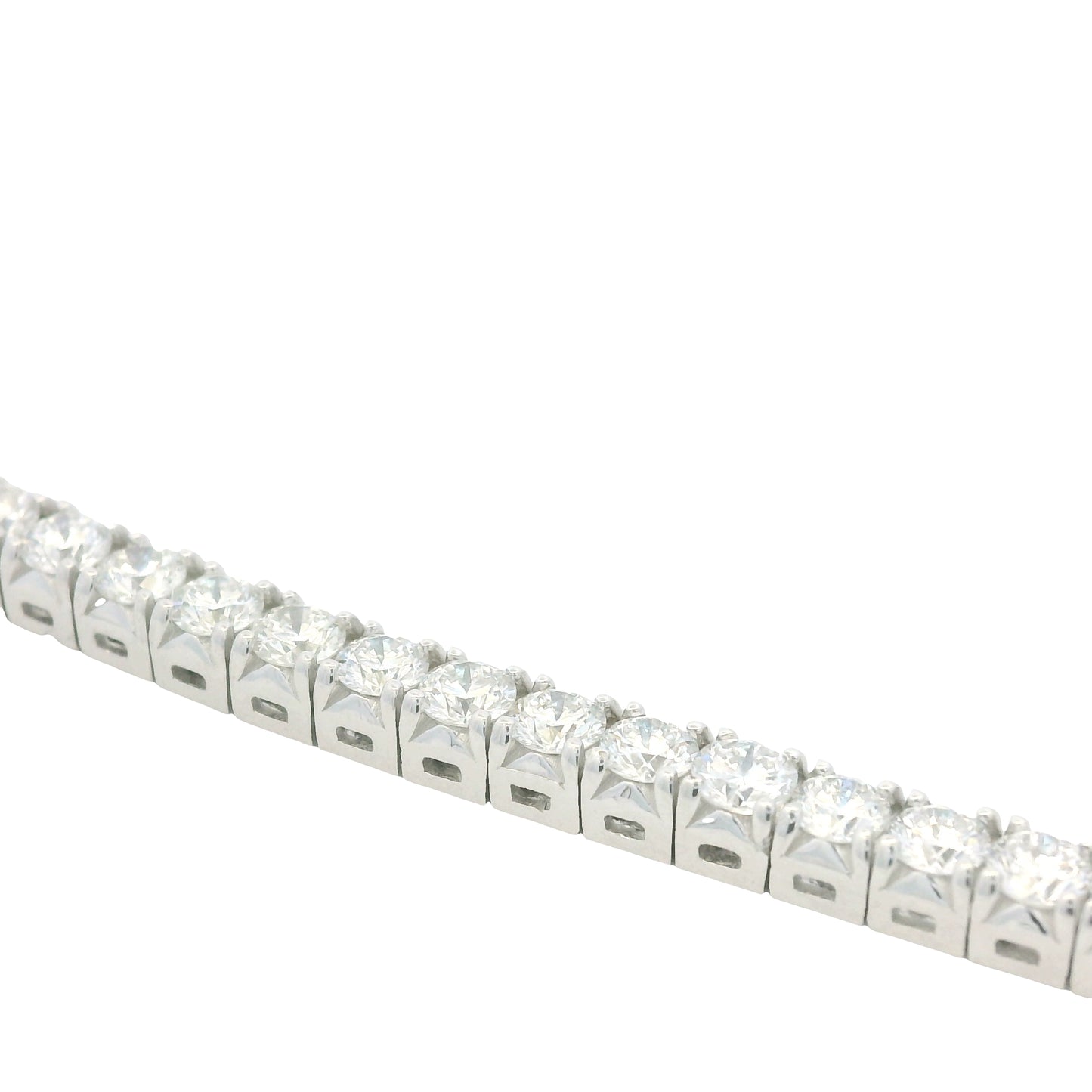 14K White Gold Natural Round Brilliant Cut Diamond Tennis Bracelet