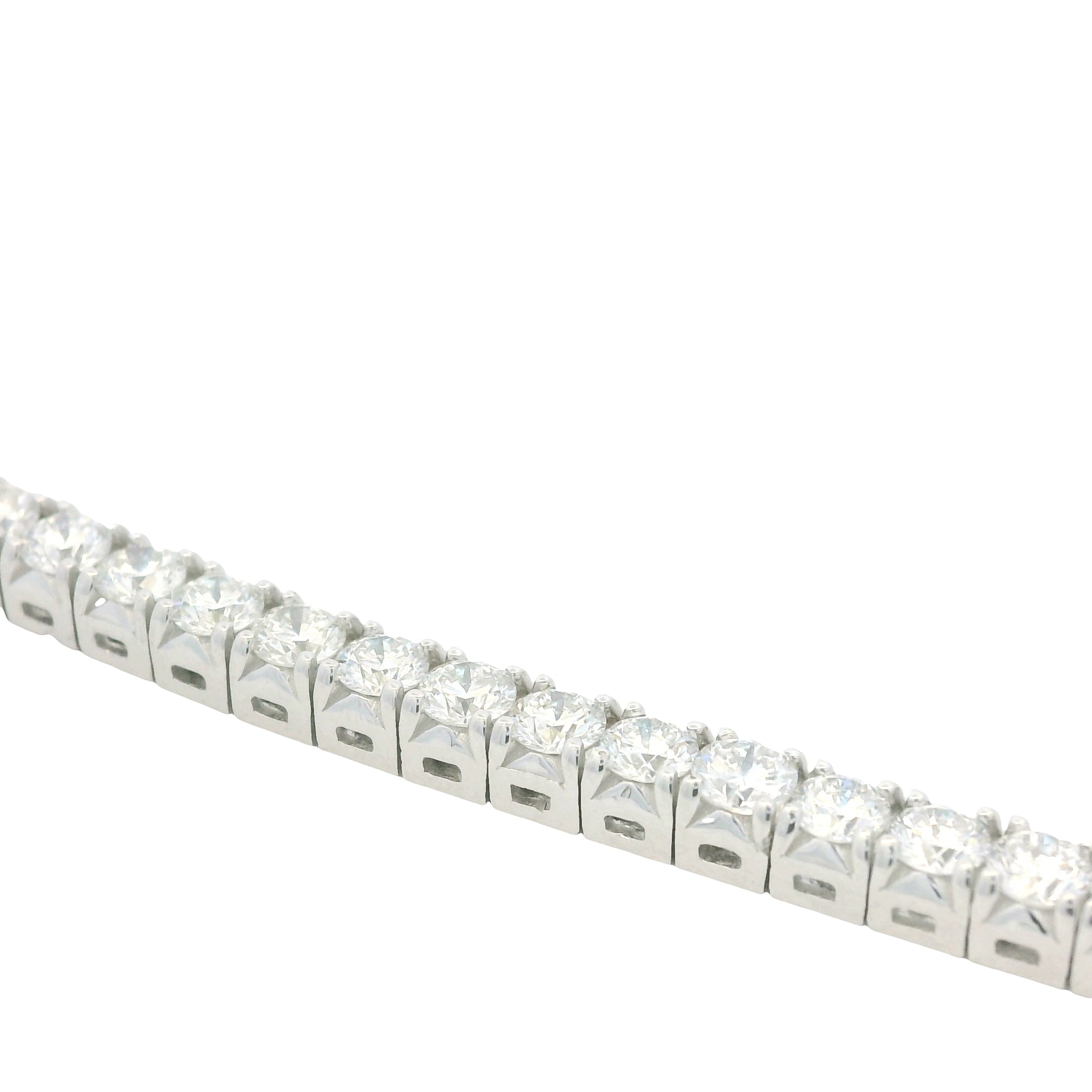 14K White Gold Natural Round Brilliant Cut Diamond Tennis Bracelet
