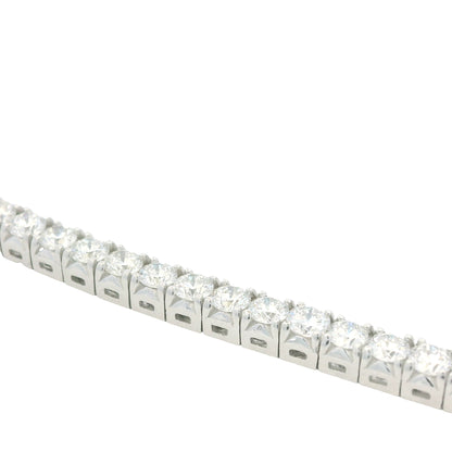 14K White Gold Natural Round Brilliant Cut Diamond Tennis Bracelet