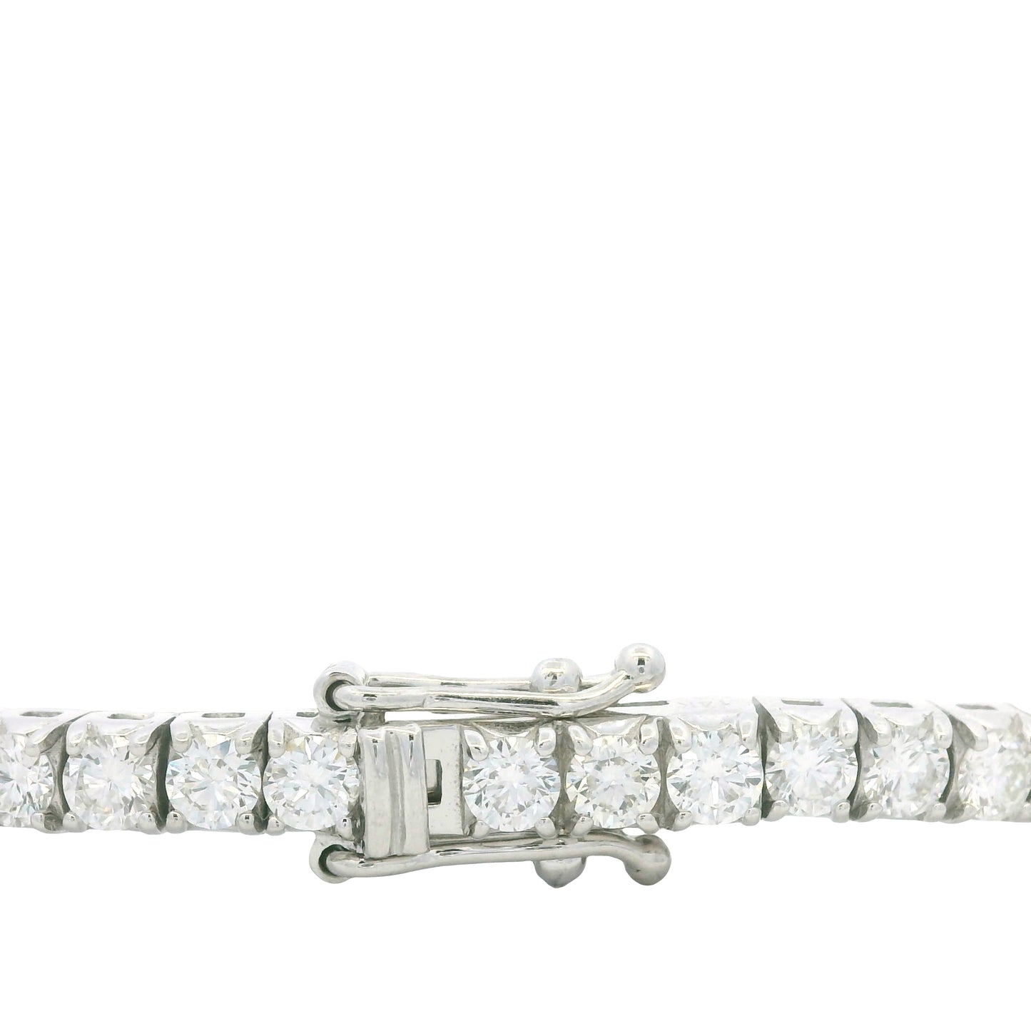 14K White Gold Natural Round Brilliant Cut Diamond Tennis Bracelet