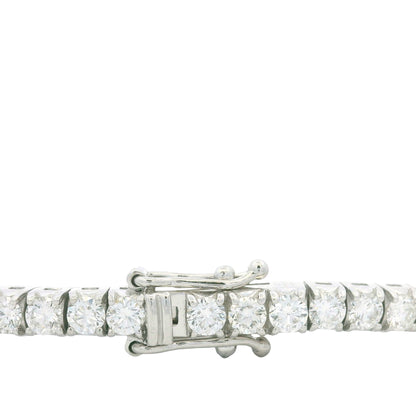14K White Gold Natural Round Brilliant Cut Diamond Tennis Bracelet
