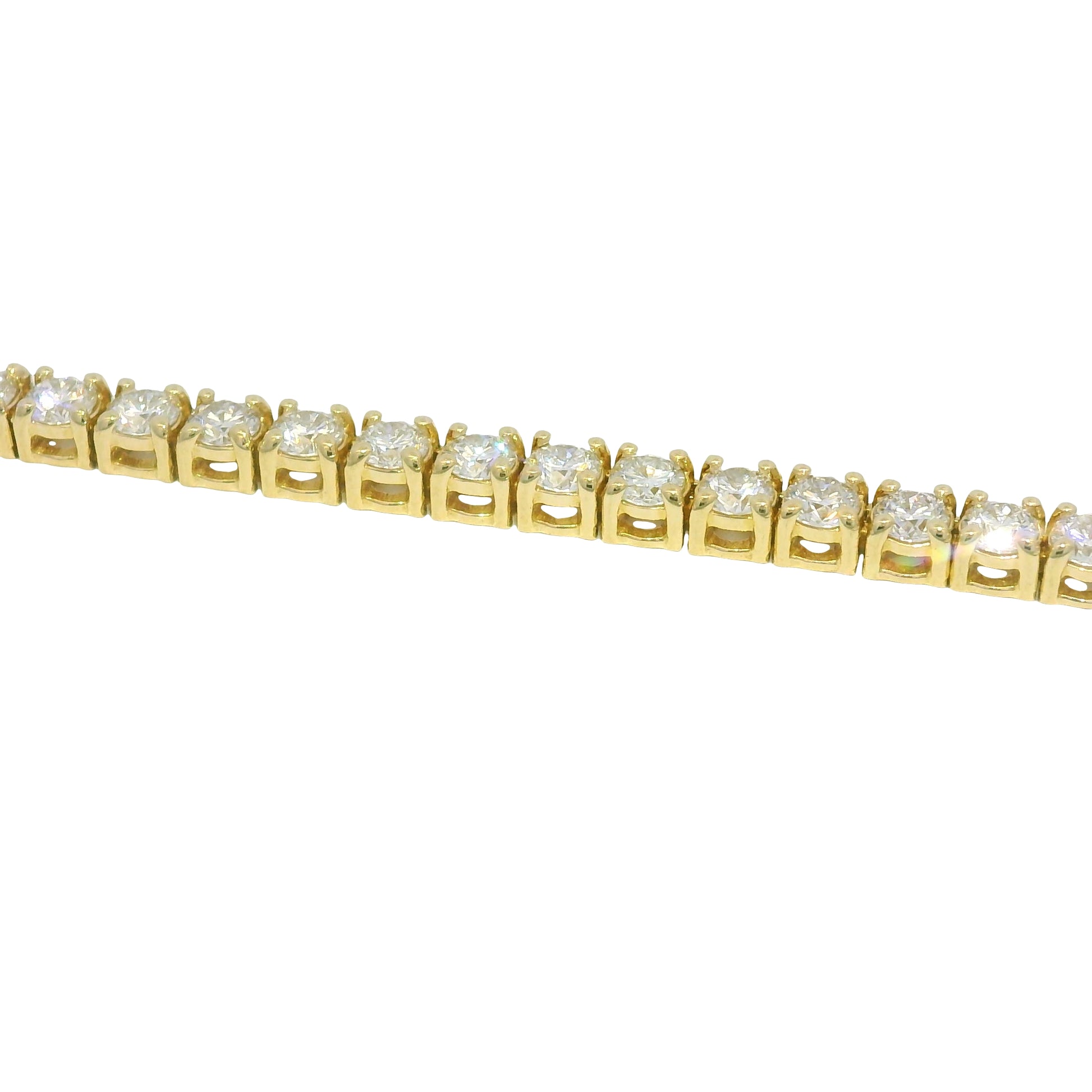 14K Yellow Gold Natural Diamonds Tennis Necklace 8.60 Cwt.