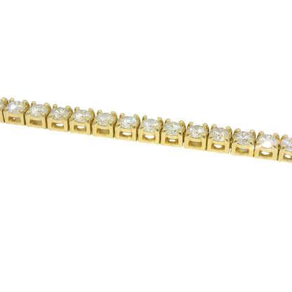 14k Yellow Gold Natural 8.60 Carat Round Brilliant Cut Diamond Tennis Necklace