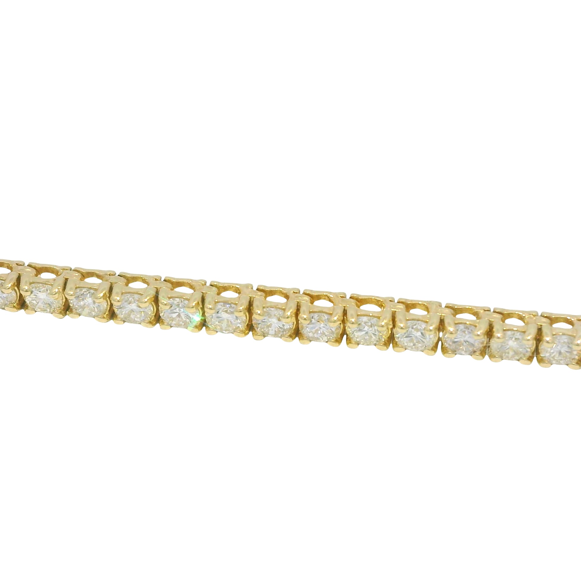 14K Yellow Gold Natural Diamonds Tennis Necklace 8.60 Cwt.