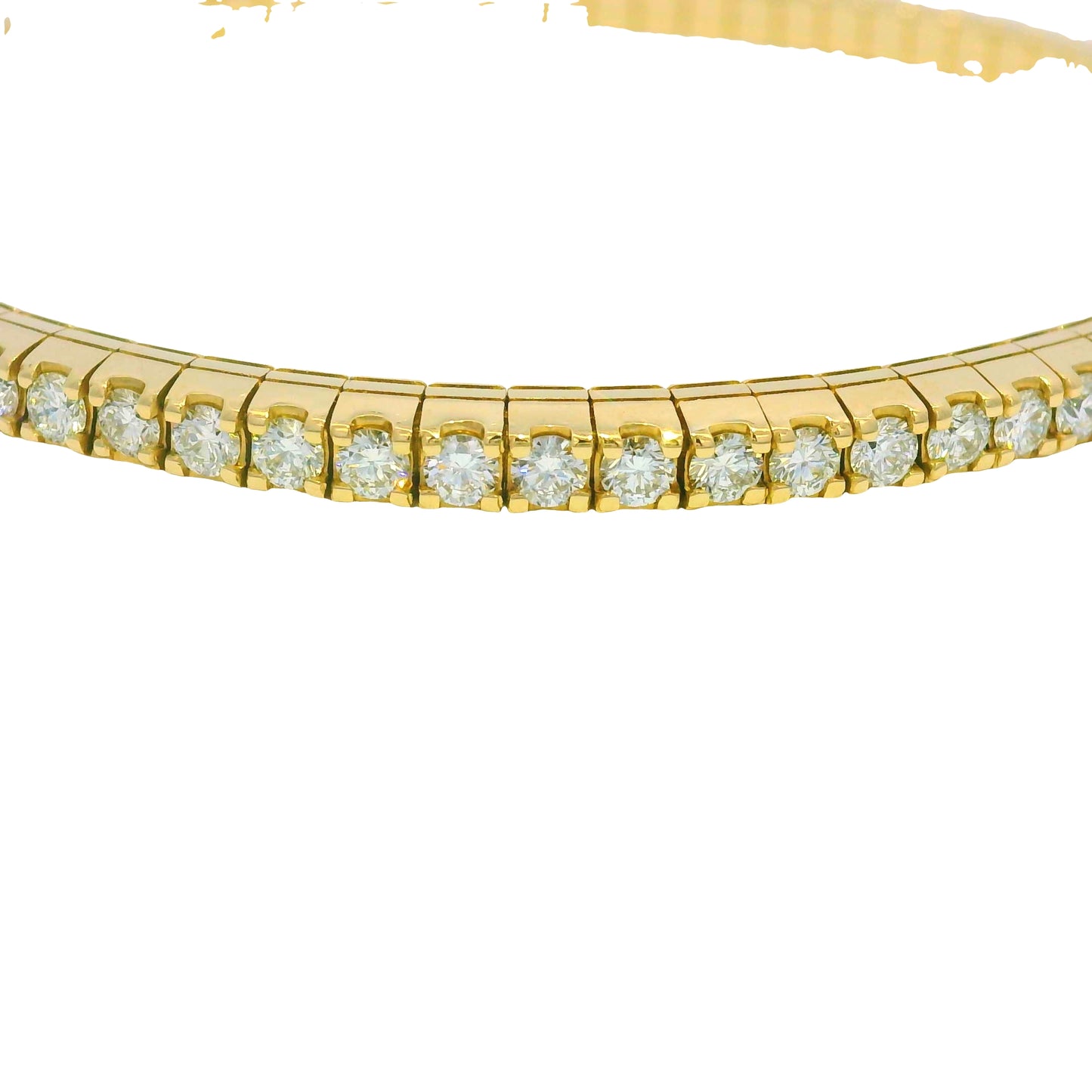 14kt Yellow Gold Flexible Diamond Bangle Bracelet 3.32Ctw