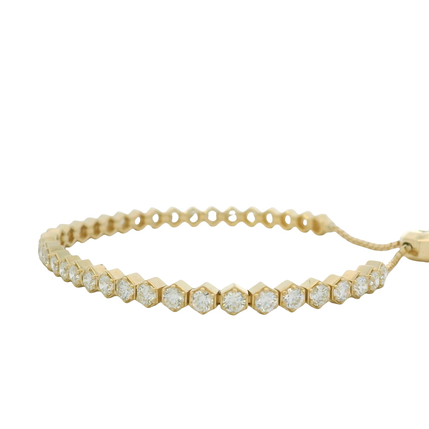 14kt Yellow Gold Natural Diamond Toggle Tennis Bracelet 2.96Ctw&nbsp;