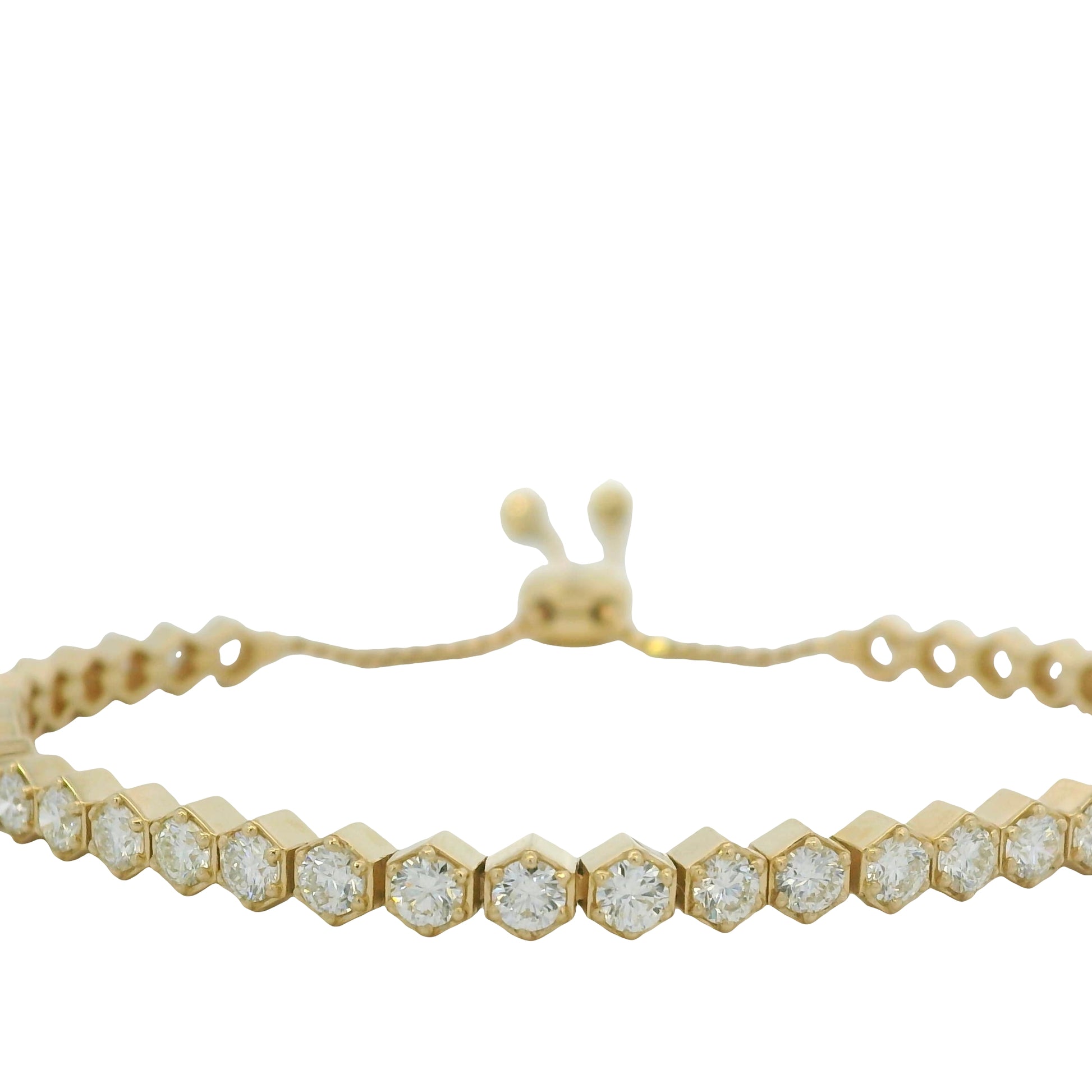 14kt Yellow Gold Natural Diamond Toggle Tennis Bracelet 2.96Ctw&nbsp;