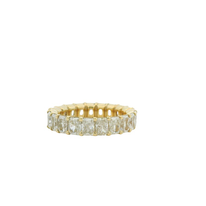 14K Yellow Gold Natural Radiant Cut Diamond Prong Set Eternity Ring