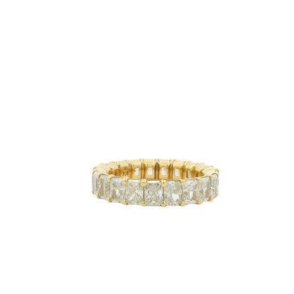 14K Yellow Gold Natural Radiant Cut Diamond Prong Set Eternity Ring