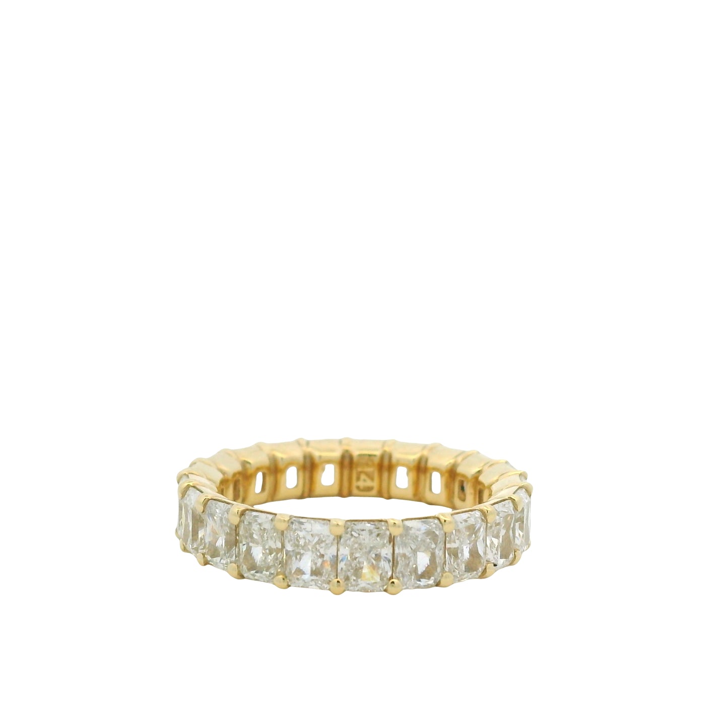 14K Yellow Gold Natural Radiant Cut Diamond Prong Set Eternity Ring