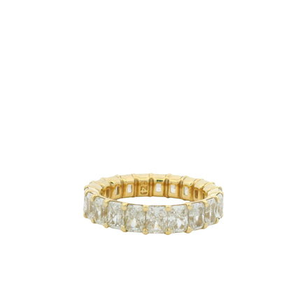 14K Yellow Gold Natural Radiant Cut Diamond Prong Set Eternity Ring