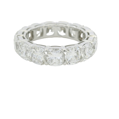 18K White gold Natural Cushion Cut Diamond Eternity Band
