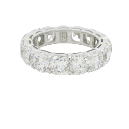 18K White gold Natural Cushion Cut Diamond Eternity Band