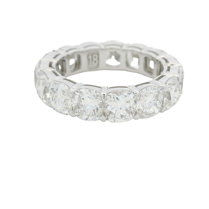 18K White gold Natural Cushion Cut Diamond Eternity Band