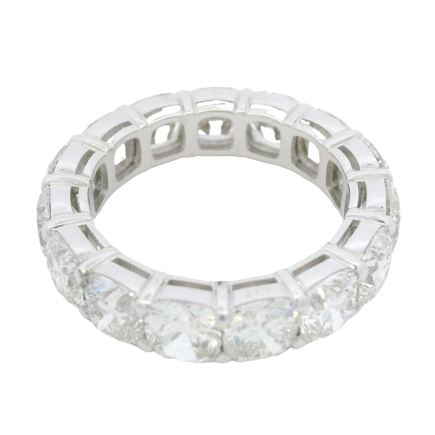 18K White gold Natural Cushion Cut Diamond Eternity Band
