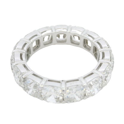 18K White gold Natural Cushion Cut Diamond Eternity Band