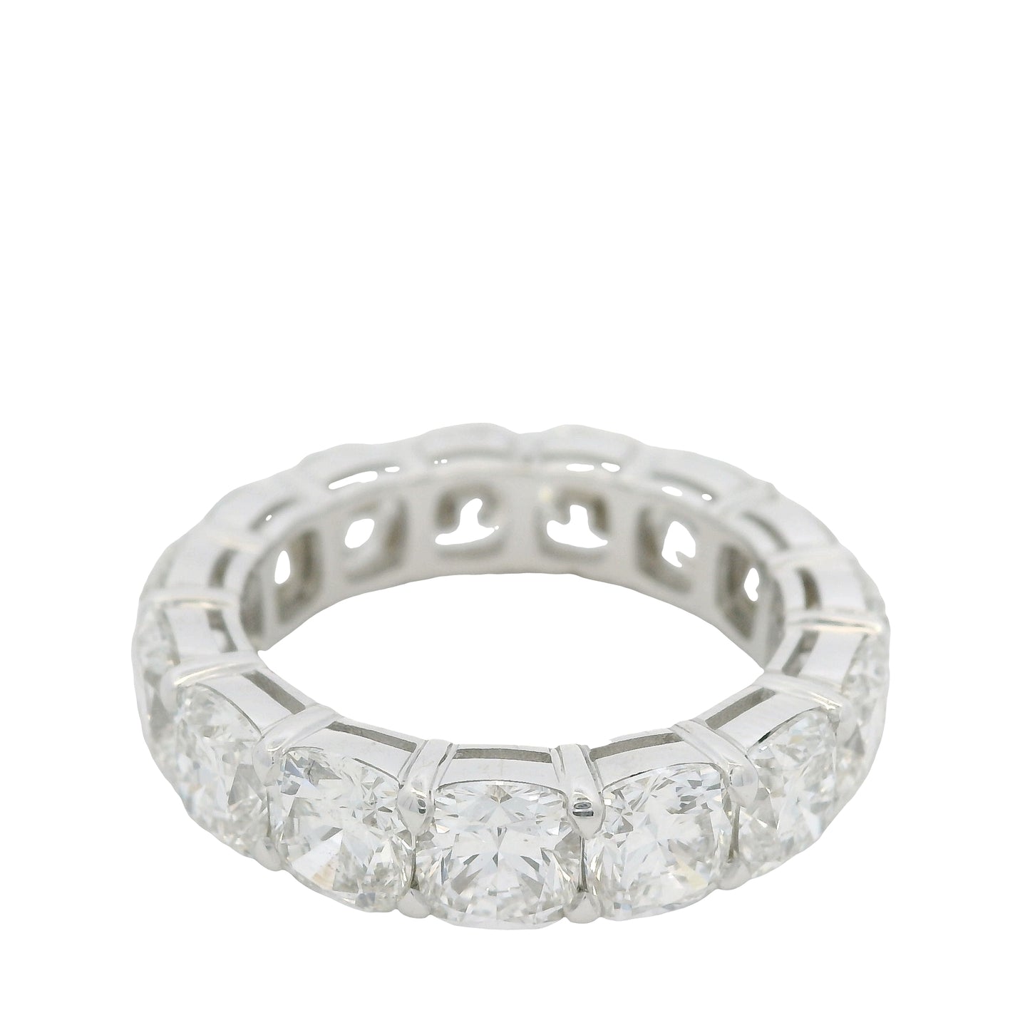 18K White gold Natural Cushion Cut Diamond Eternity Band