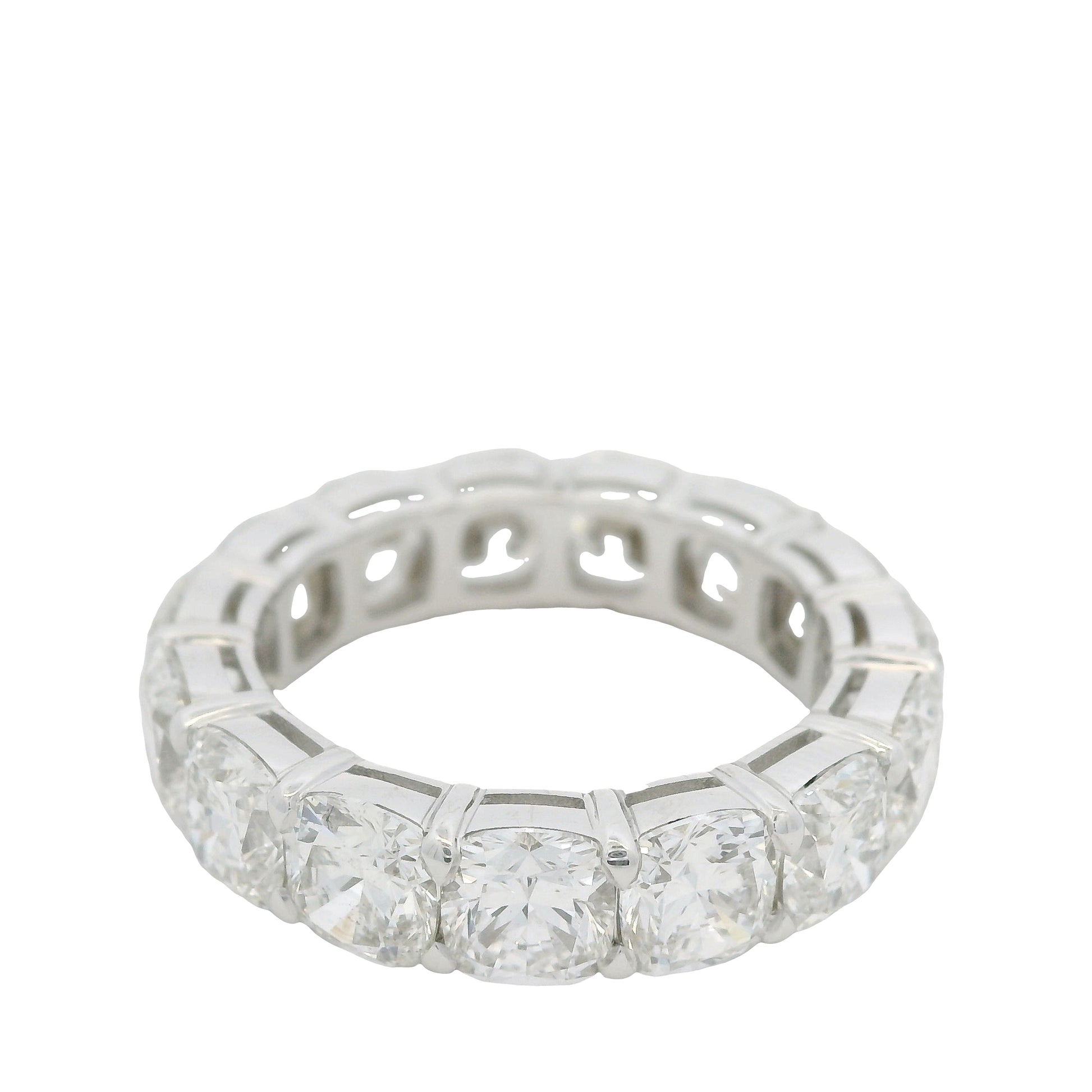 18K White gold Natural Cushion Cut Diamond Eternity Band