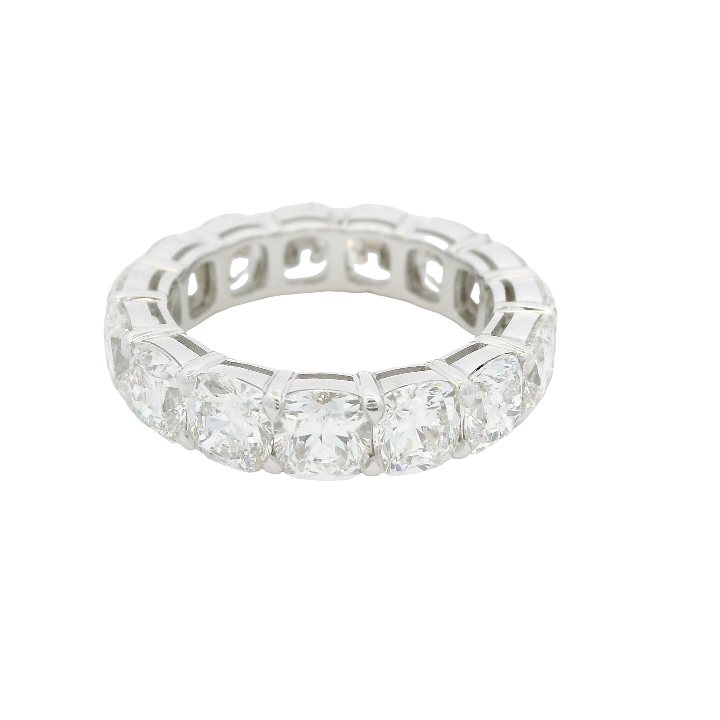 18K White gold Natural Cushion Cut Diamond Eternity Band