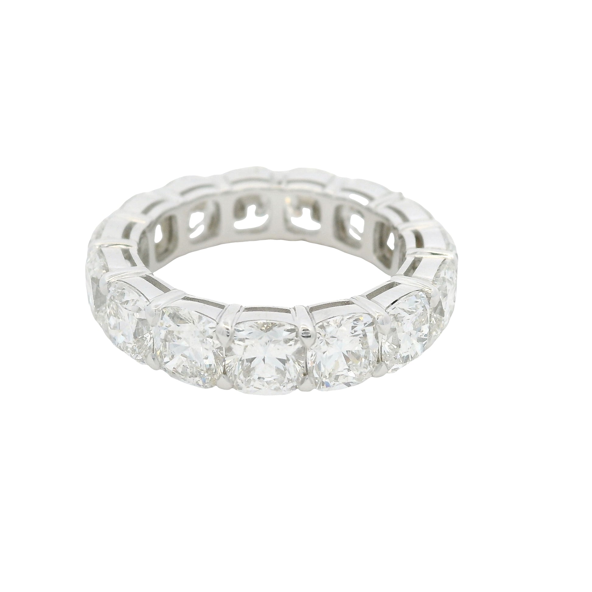 18K White gold Natural Cushion Cut Diamond Eternity Band