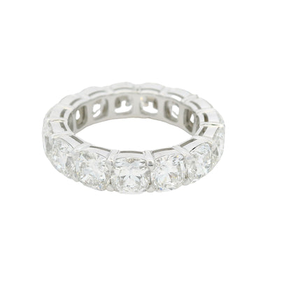 18K White gold Natural Cushion Cut Diamond Eternity Band