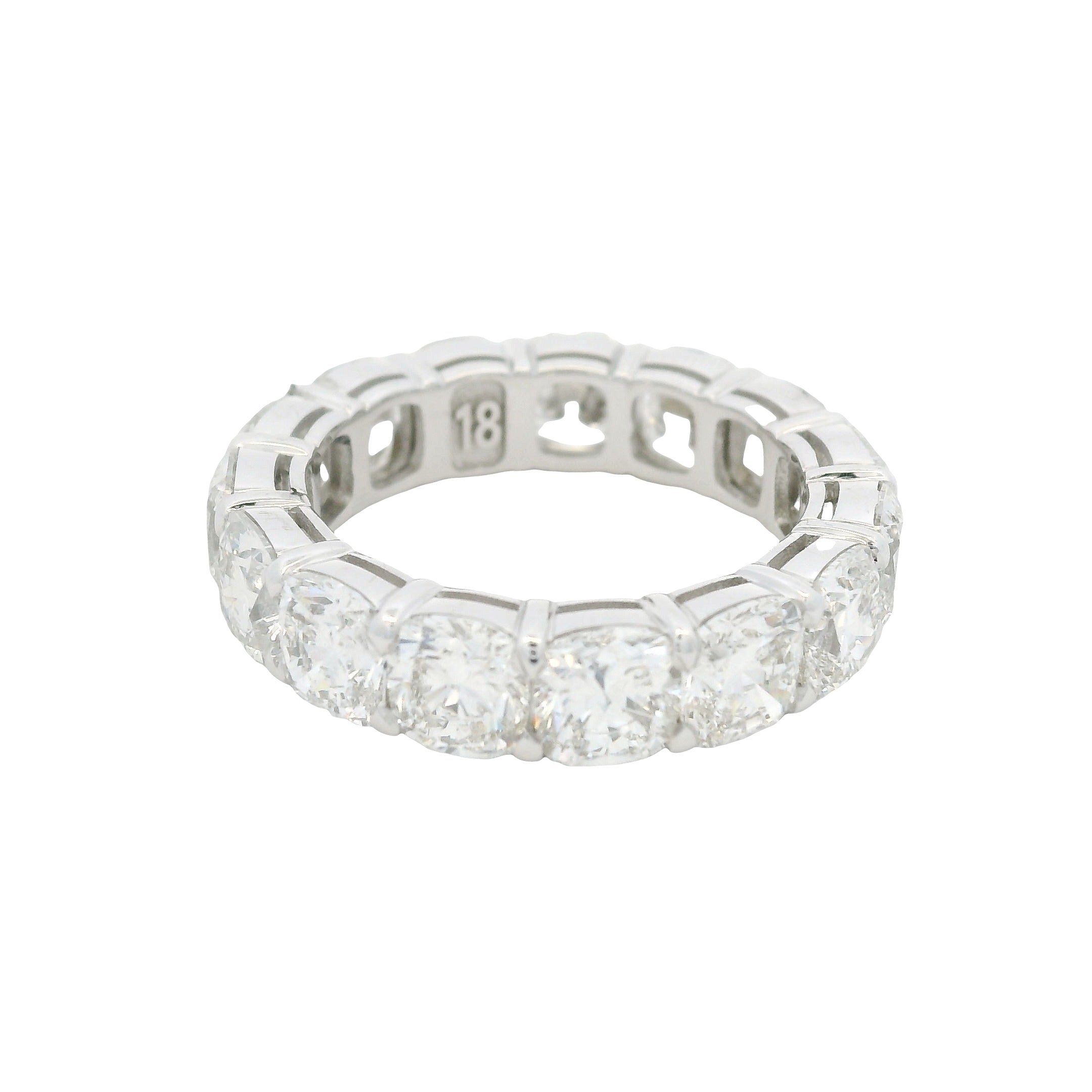 18K White gold Natural Cushion Cut Diamond Eternity Band