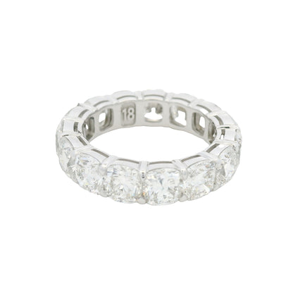 18K White gold Natural Cushion Cut Diamond Eternity Band