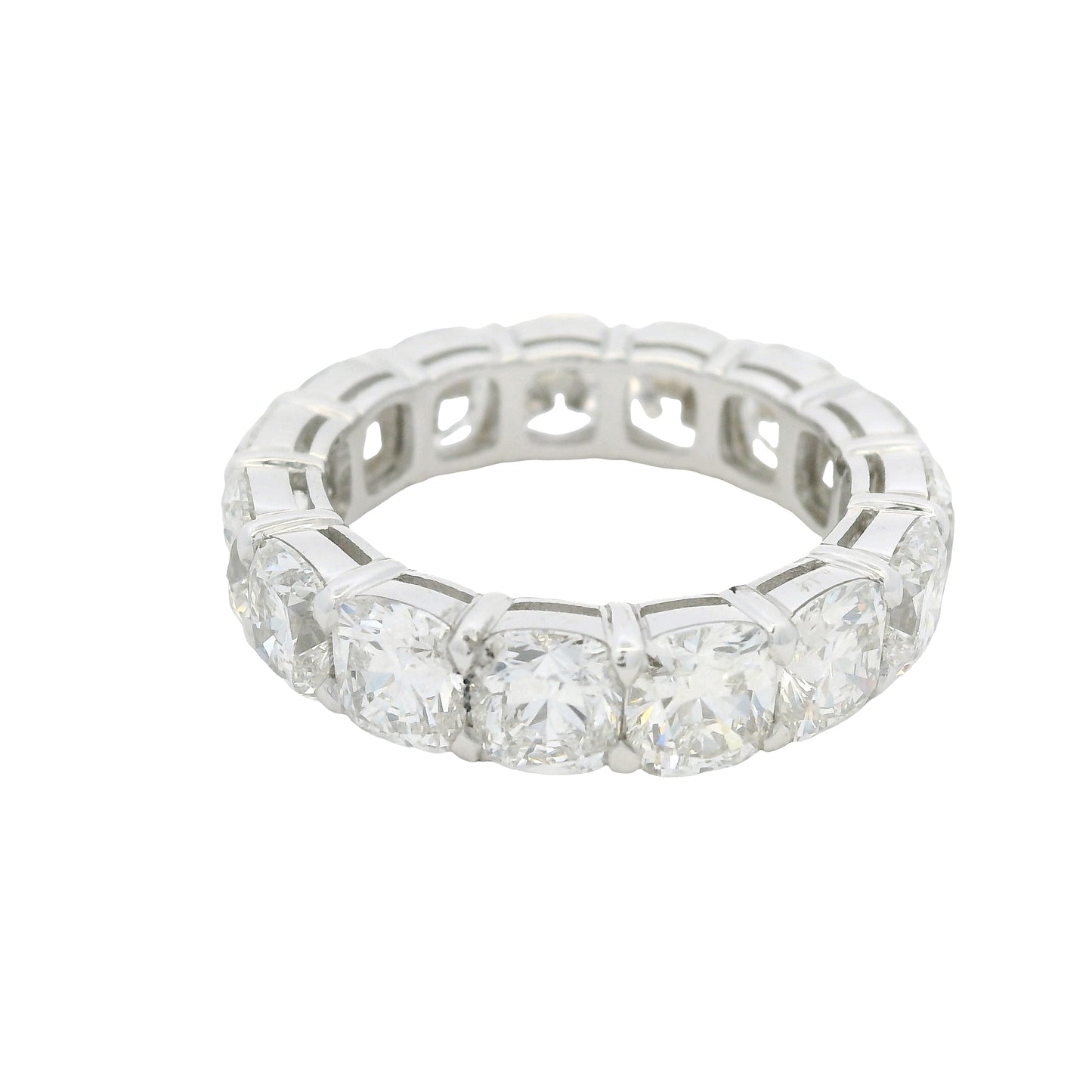 18K White gold Natural Cushion Cut Diamond Eternity Band
