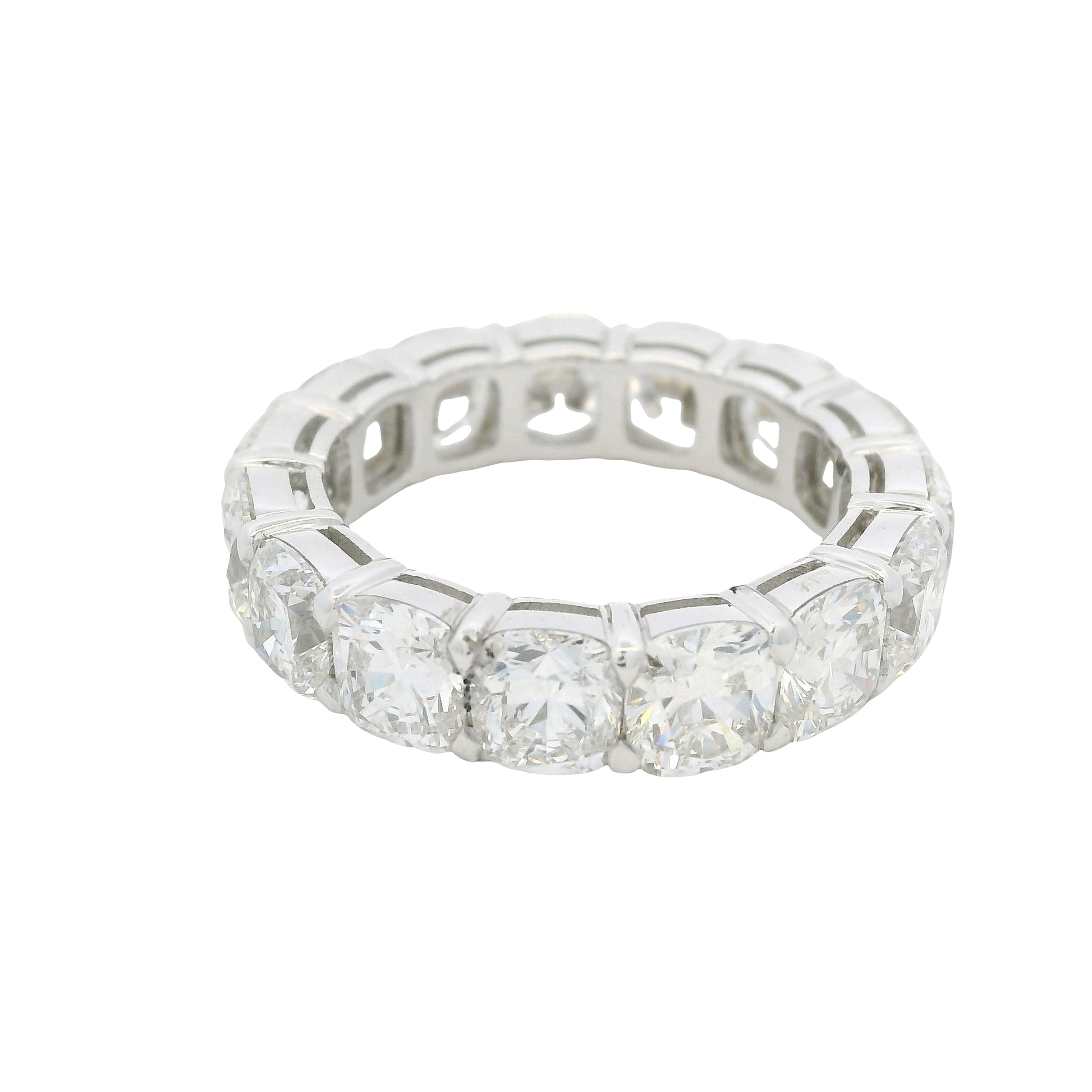 18K White gold Natural Cushion Cut Diamond Eternity Band
