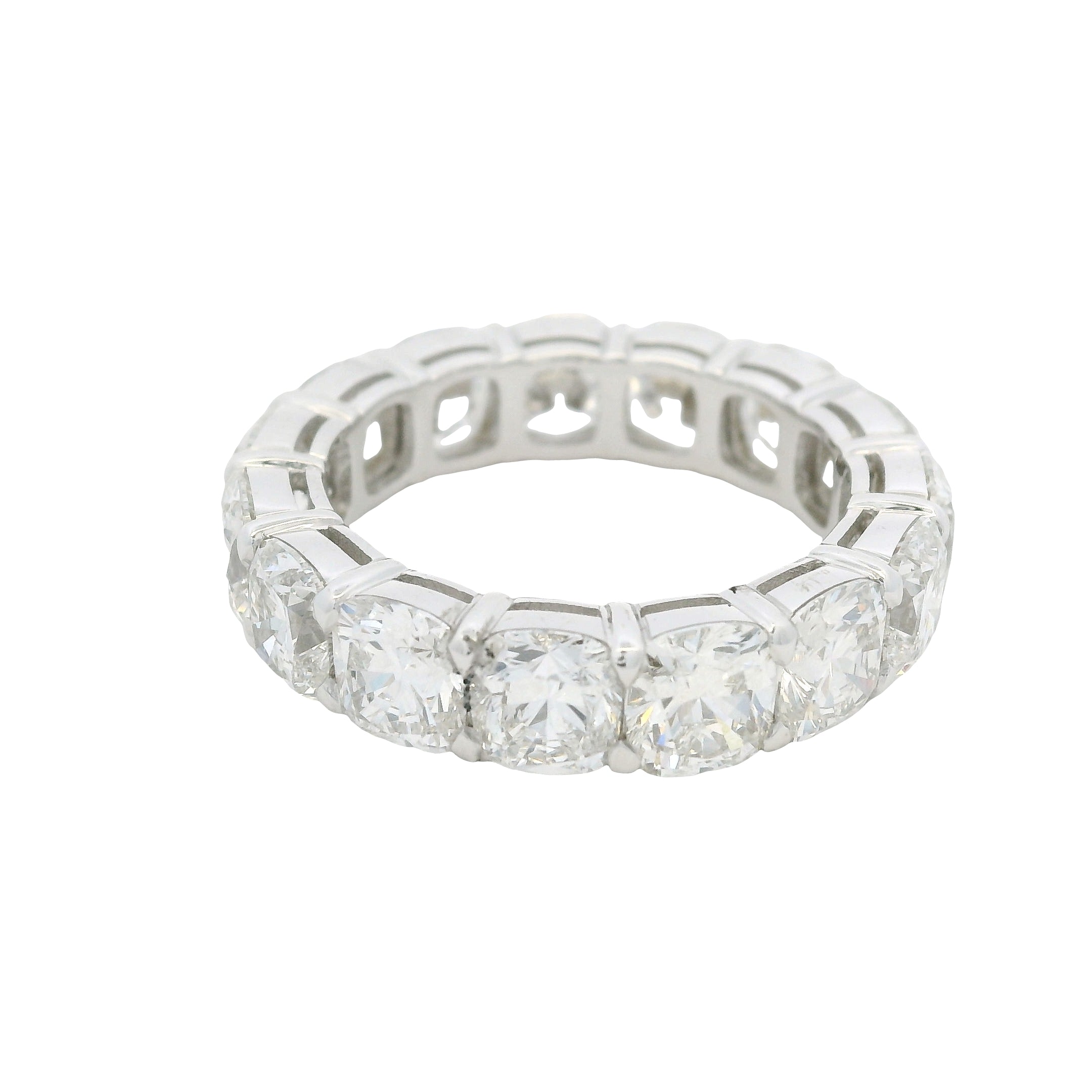 18K White gold Natural Cushion Cut Diamond Eternity Band